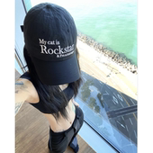 韩国春夏mycat字母梦玲同款 刺绣尼龙鸭舌帽