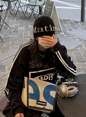 matin韩国帽子毛线帽秋冬针织街头时尚酷女孩大头围显脸小潮冷帽