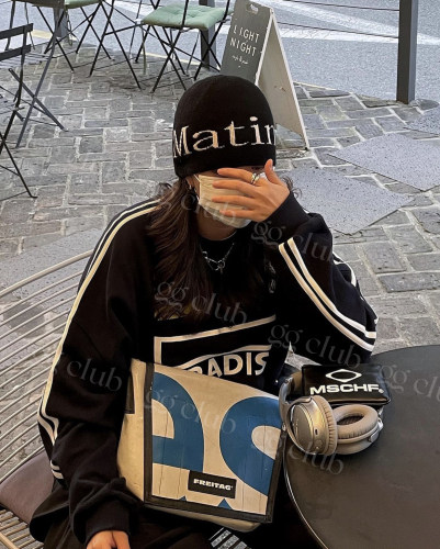 小众个性字母毛线帽秋冬针织男女