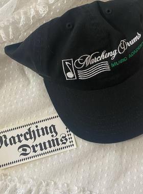 Marching drums雀斑同款刺绣做旧全棉鸭舌帽棒球帽