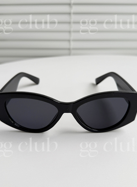 乔妹机场同款韩版复古黑色墨镜超显脸小防紫外线UV400男女