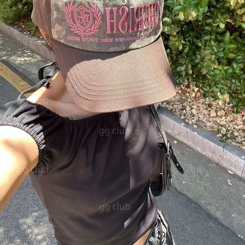 韩版lartigent迷彩撞色棒球帽遮阳帽嘻哈街头风百搭鸭舌帽