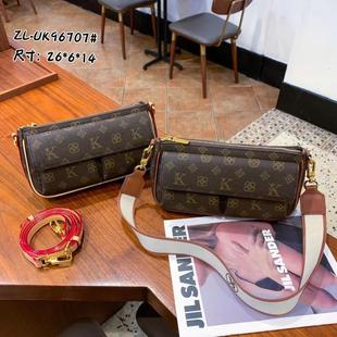 托特包高品质轻奢复古时尚 优库迪斯UK女包2025爆款 老花单肩斜挎包