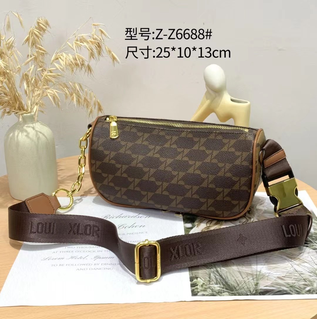 路易希奴尔包包女斜挎饺子包2022新款经典老花zv宽带百搭休闲软包