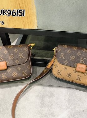 优库迪斯UK女包2023新款小方包高品质复古原创时尚老花单肩斜挎包