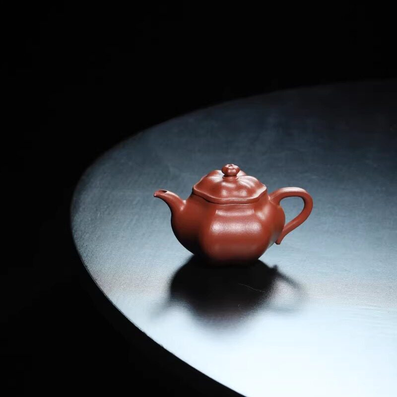 宜兴九瀚艺术库藏一级大红袍黑骨烧全手工摹古六方莲子130ml独孔
