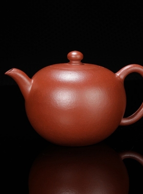 宜兴紫砂九瀚艺术库藏一级大红袍黑骨烧匠韵 圆珠135cc内推球孔