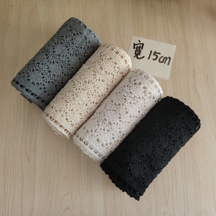 超宽棉线蕾丝花边辅料直边拼接鞋 蕾丝面料布料 材镂空桌布桌旗拖鞋