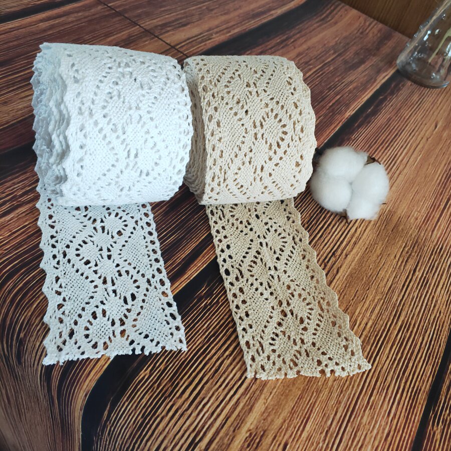 双M棉线花边窗帘床单棉蕾丝辅料裙边袖口桌布沙发家居布艺diy材料