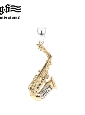 :Good Vibrations爵士萨克斯乐器吊坠欧美复古男士个性925银项链