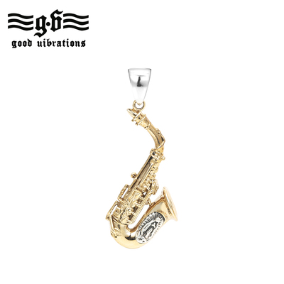 萨克斯吊坠欧美复古男士银项链