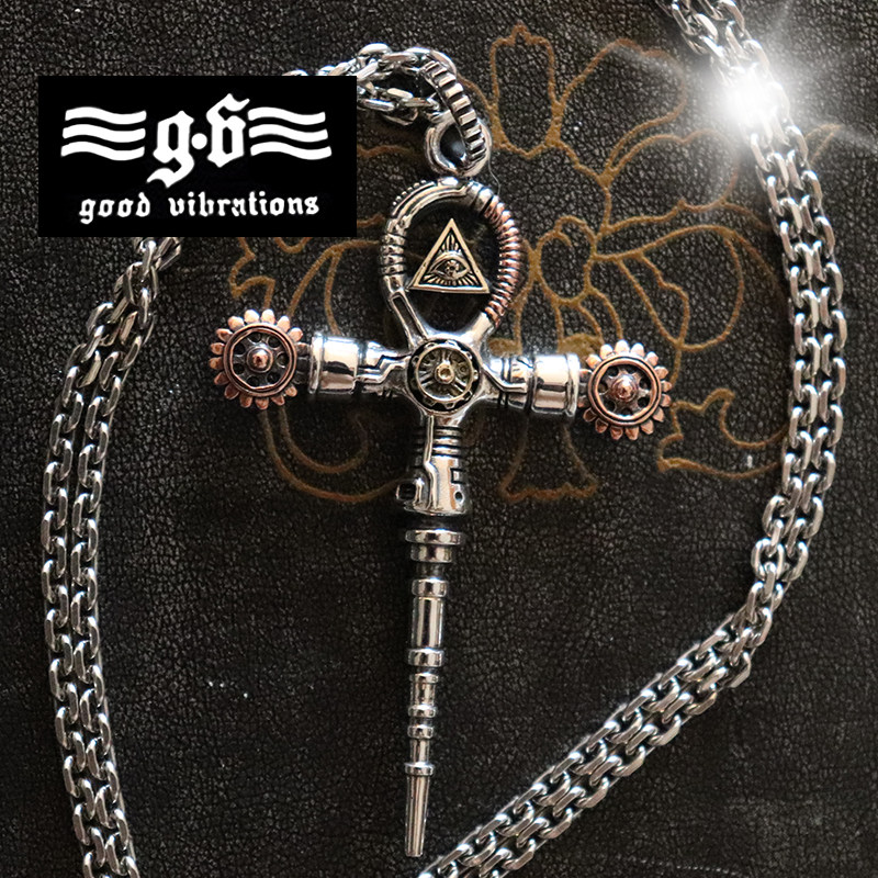 GoodVibrations 潮品925银上帝之眼十字架机车朋克项链吊坠男女潮