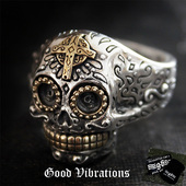 Good 女食指 男 Vibrations潮品 非主流骷髅头活口泰银纯银戒指