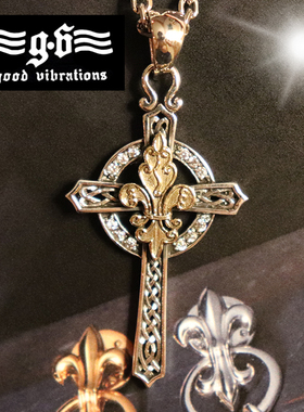 Good Vibrations潮品925银十字架镶嵌小钻纯银项链吊坠男女泰银潮