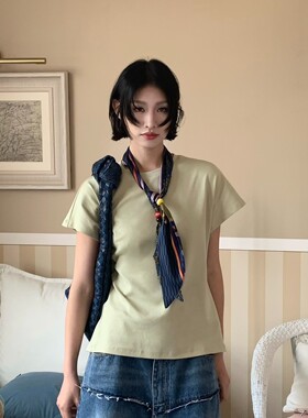 Esu 原创设计前后可穿短袖t恤女2026新款高端小资小上衣 气质