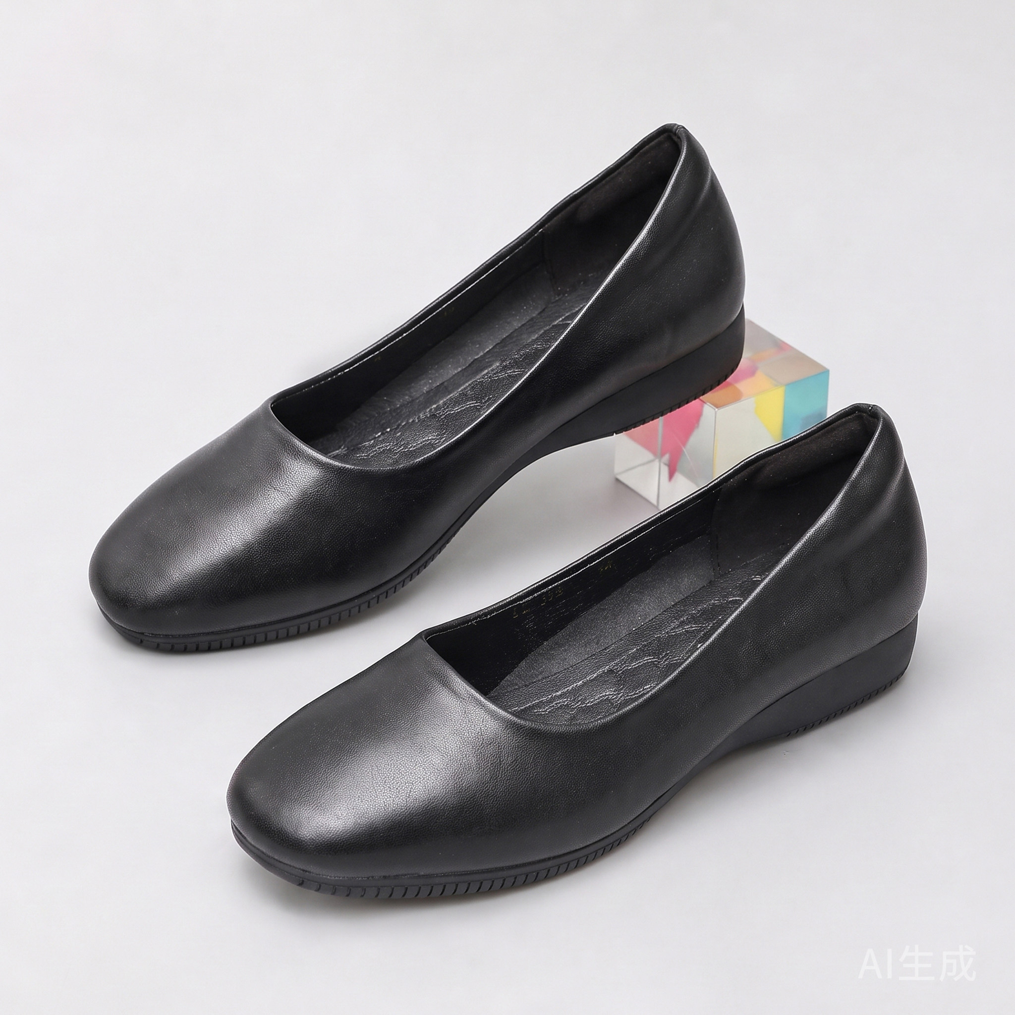 通勤浅口软底黑色单鞋女免费试穿