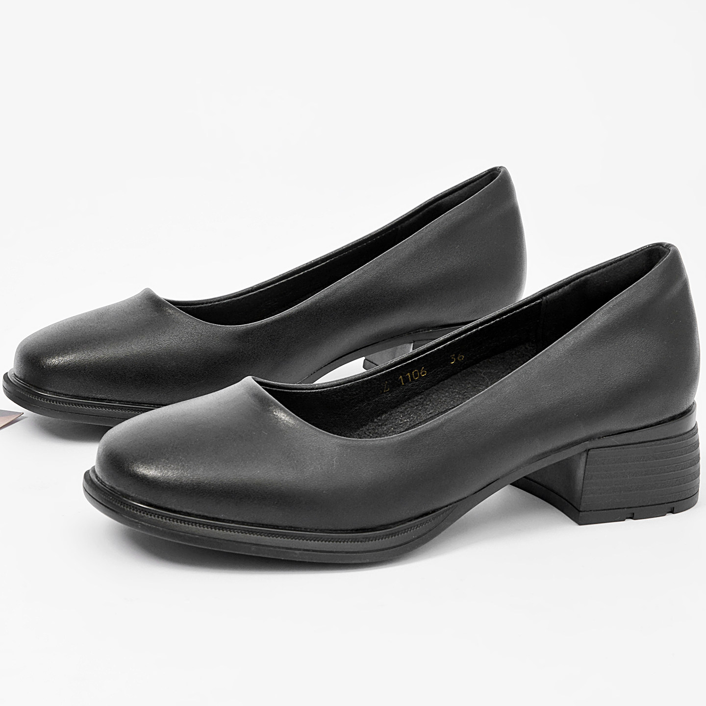 静音方头粗跟高跟鞋女黑色皮鞋舒适上班工作鞋软底公务员面试女鞋