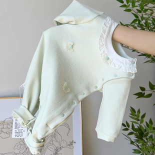 新款婴幼儿连体衣儿童宝宝长袖春秋女孩洋气连体衣外出哈衣衣服类