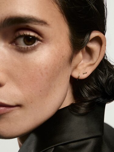 极简基础” s925纯银小众百搭三粒珠mini叠戴豆豆耳钉