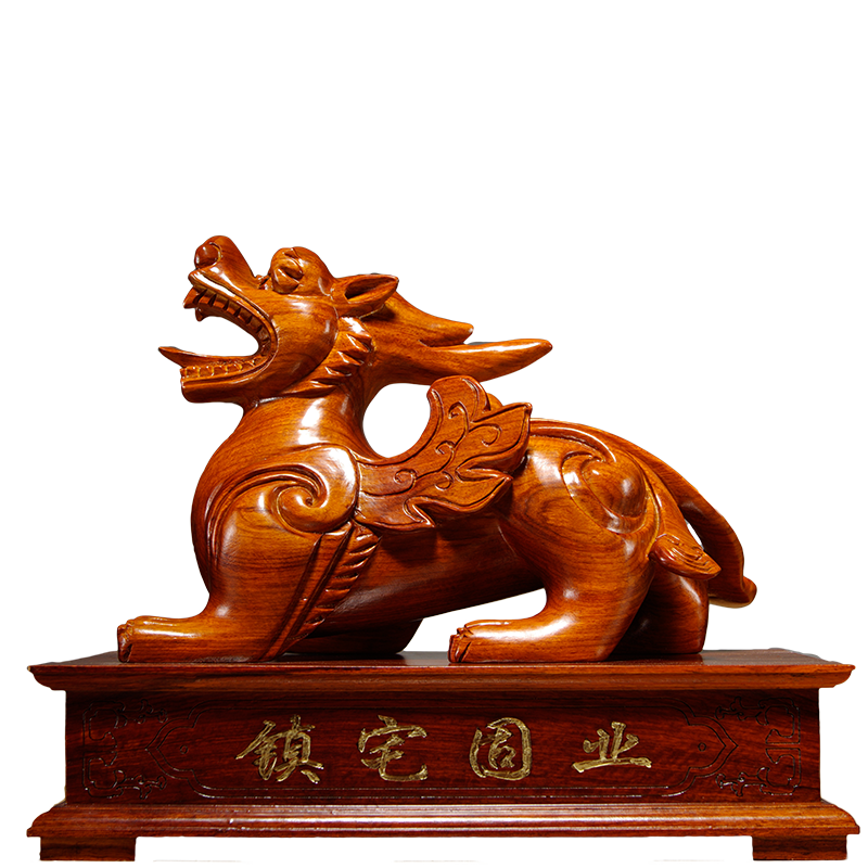 如意貔貅摆件家居客厅红木工艺品