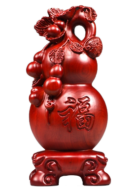 红花梨木祝福新古典客厅摆件