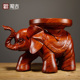 花梨木雕大象换鞋 凳摆件实木质雕刻大象凳子工艺品家居客厅装 饰品