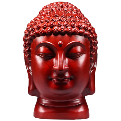 佛首红色木雕新中式大号慈悲佛头