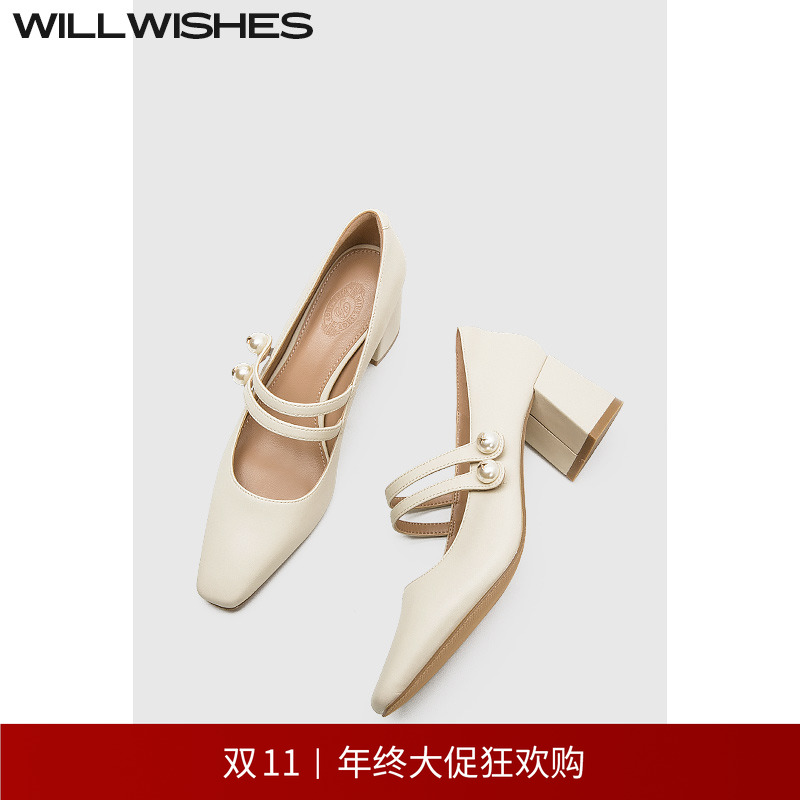 WILLWISHES原创法式玛丽珍鞋女