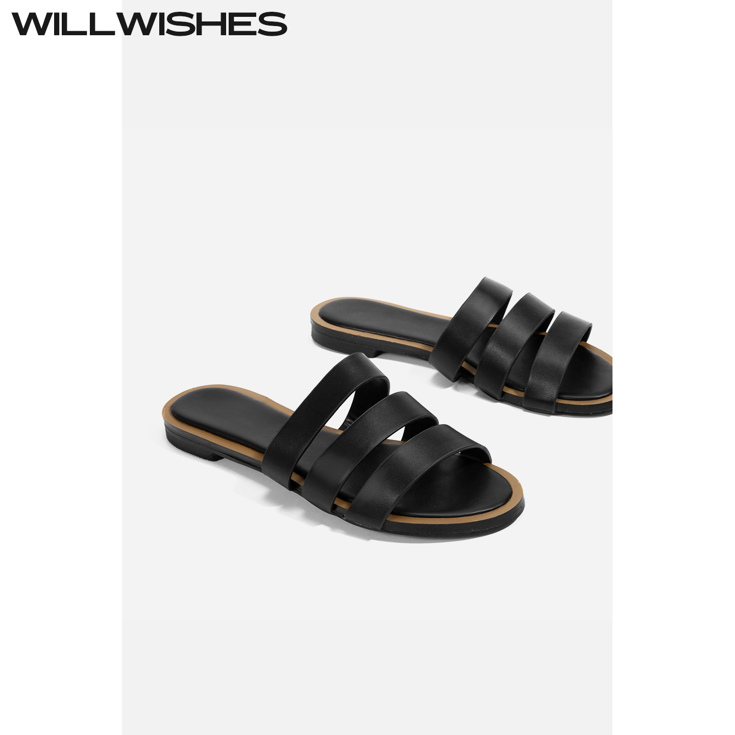 WILLWISHES原创外穿平底一字拖