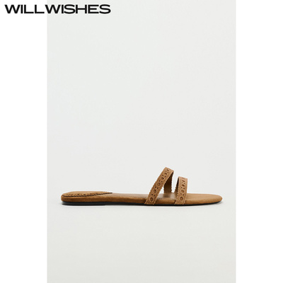 WILLWISHES夏季法式平底拖鞋女