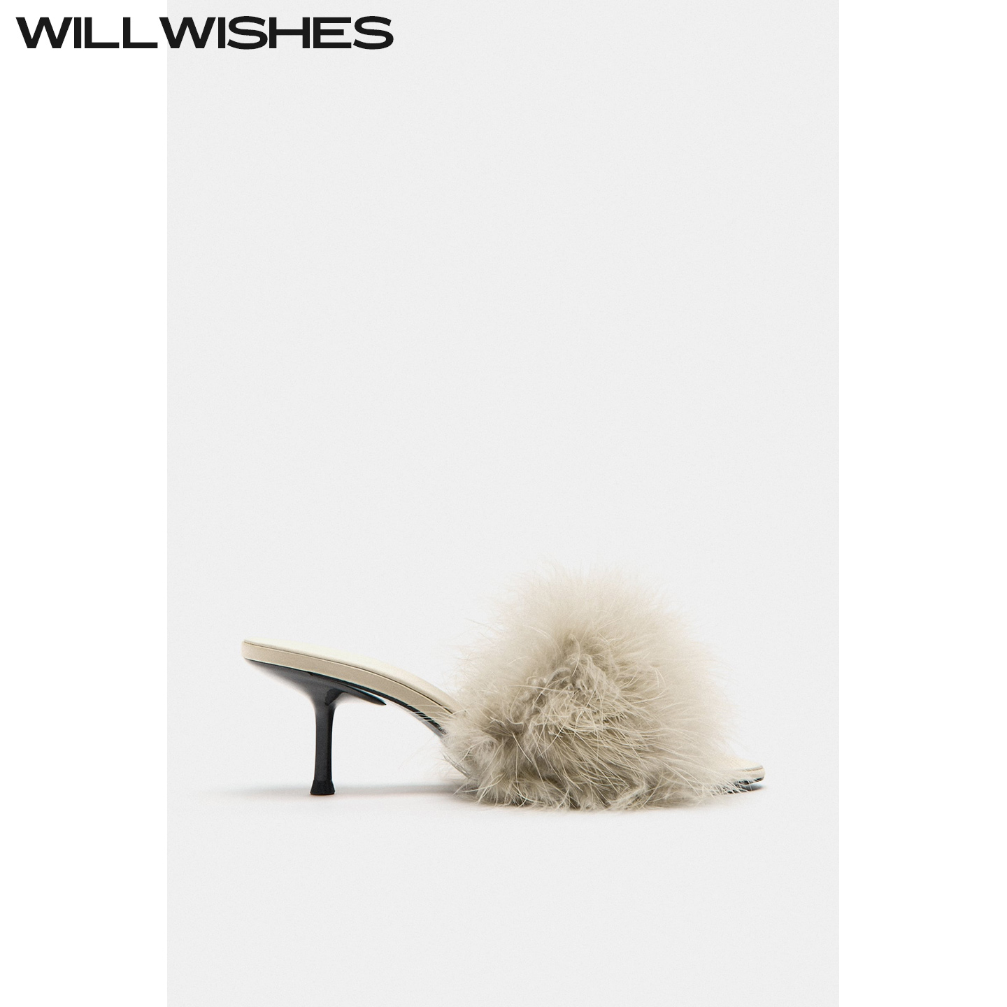 WILLWISHES原创羽毛高跟凉鞋女