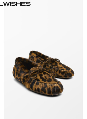 WILLWISHES 王玎设计女鞋欧美豹纹乐福鞋女时尚浅口单鞋#25Z0934