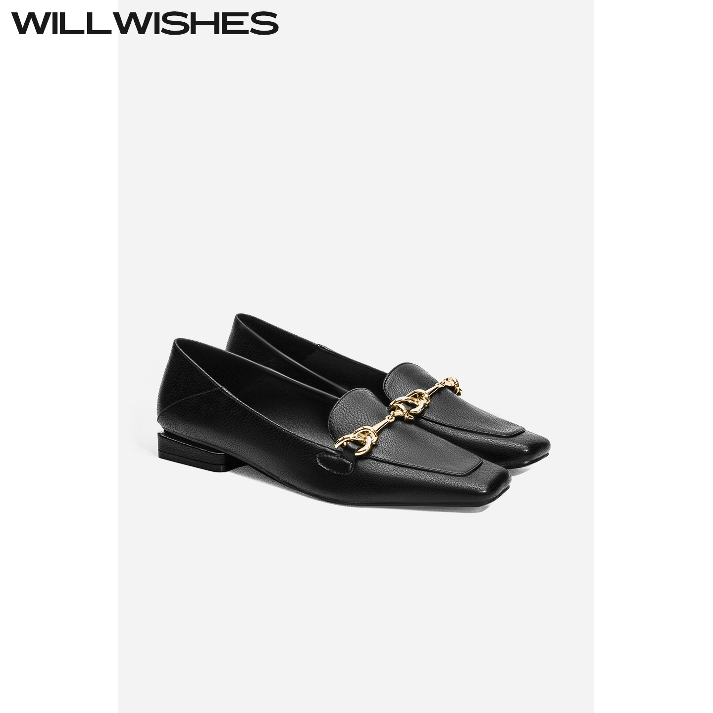 WILLWISHES时尚平底浅口乐福鞋