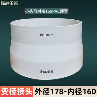 抽油烟机排烟管变径圈排风管大小转换接头烟道管180转160PVC硬管