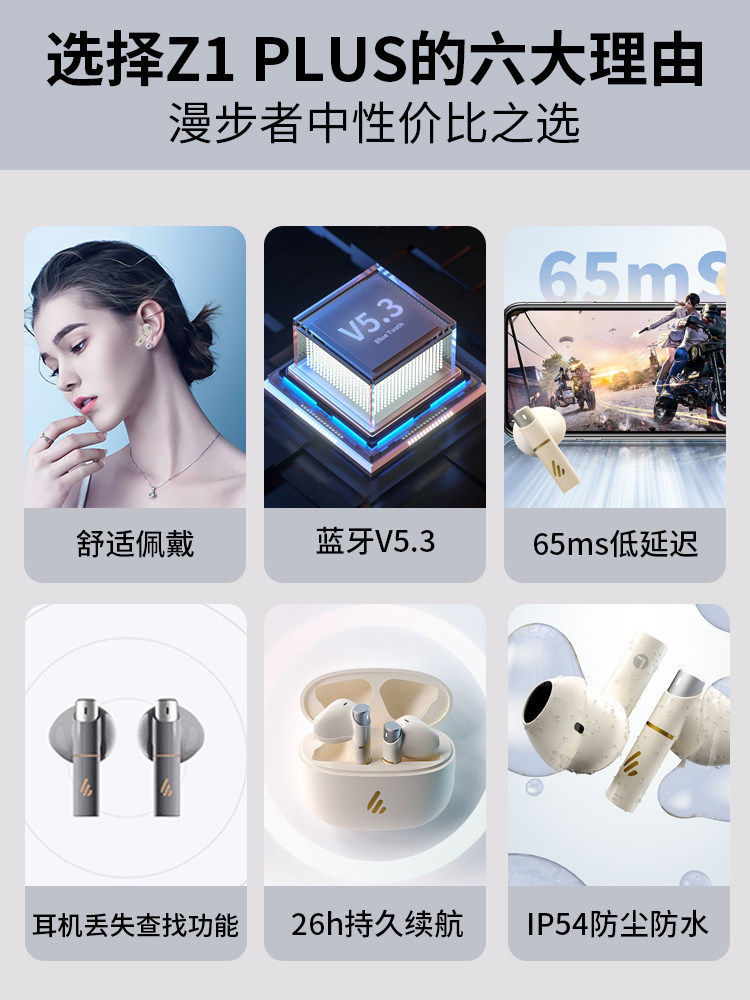 官网漫步者蓝牙耳机z1plus真无线新款 Edifier/漫步者 EDF280026怎么看?