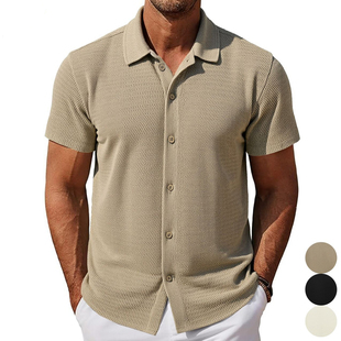 Sleeve Shirt 休闲夏季 衬衣潮 衬衫 Short 短袖 Men 2026欧美男装