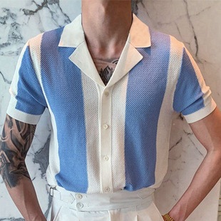 针织衫 2025夏季 欧美男士 Shirt Polo衫 外贸男装 大码 短袖 新款 Men