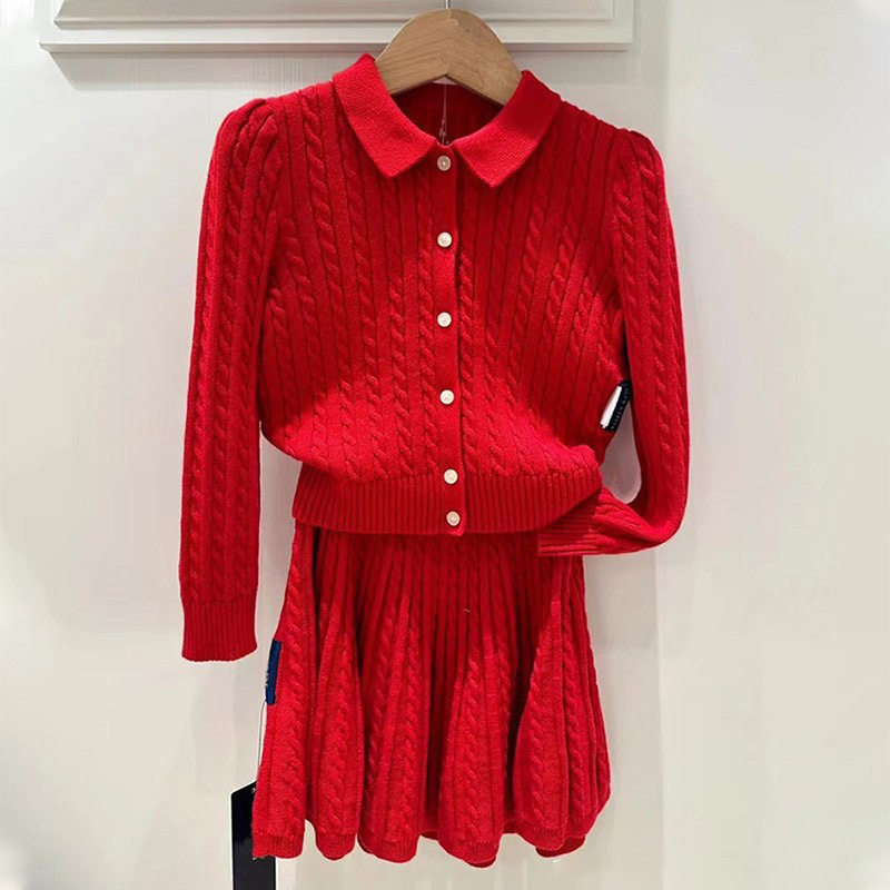 女童针织麻花翻领针织开衫外套中大童针织半身短裙儿童麻花毛衣,童装/婴儿装/亲子装,毛衣/针织衫,淘宝优惠券,粉丝福利购,淘宝优惠卷
