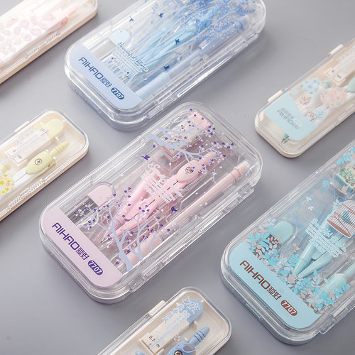 圆规套装小清新铅笔笔芯学生绘图