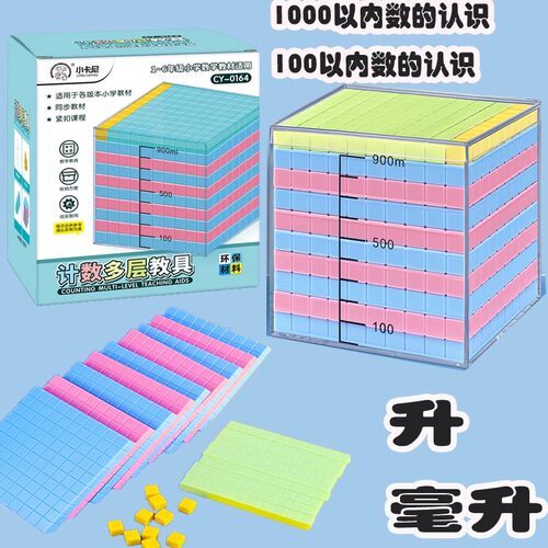 小学生计数多层教具1000以内数的认识百以内数的认识学习升和毫升