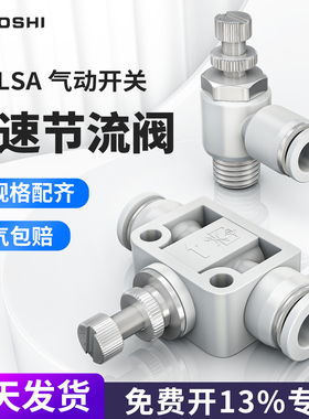 气缸调速阀排气节流阀快速接头SL8-02可调接头气阀SL6-01-02-03-4