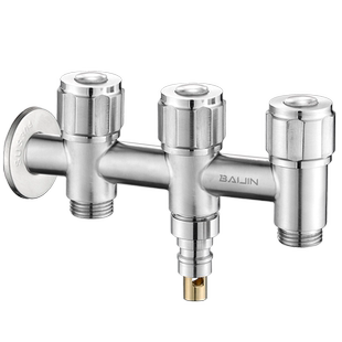 百晋独立控制三通角阀一进三出二出一分三四通马桶分水器阀水龙头