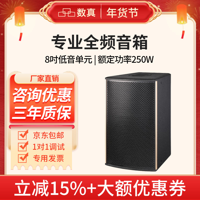 数真专业全频音箱高保真8吋/10吋/12吋/15吋音响250W大功率会议室剧院扩声补声舞台SZ-K8