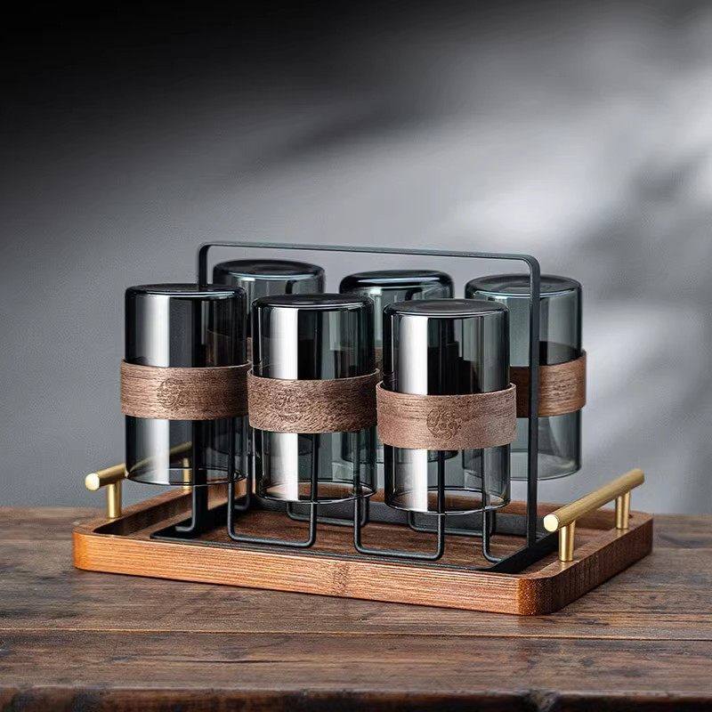 玻璃杯耐高温中式杯子家用喝水咖啡果汁杯套装办公室泡茶个人专用,餐饮具,水具套装,淘宝优惠券,粉丝福利购,淘宝优惠卷