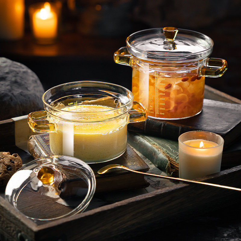 玻璃炖盅隔水炖家用双耳带盖耐高温燕窝宝宝蒸蛋炖罐厨房煲小汤盅,餐饮具,水具套装,淘宝优惠券,粉丝福利购,淘宝优惠卷