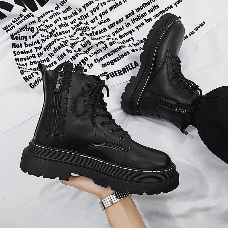 将烙工装马丁靴2022靴子高帮男鞋