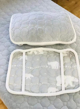 日式黑科技吸湿发热冬季法兰绒暖感枕套48x74cm成人纯色家用防滑