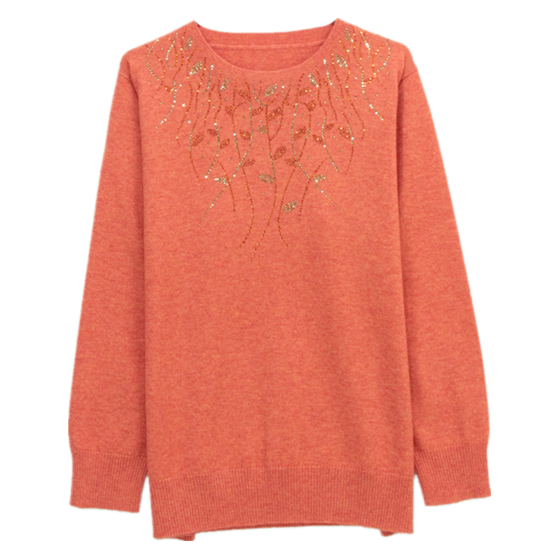 特价200斤加肥加大码女装特超胖妈妈毛衣中老年羊毛衫冬圆领6002