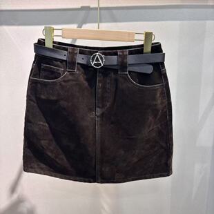 丝绒涂层100%棉牛仔半身裙7086 那系列秋冬款