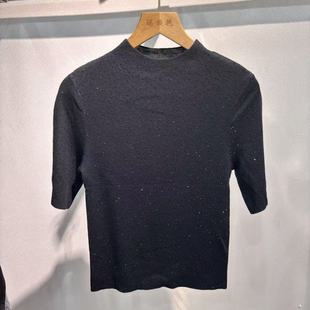 烫钻针织衫 半高领修身 剪三标 春秋款 莫Y